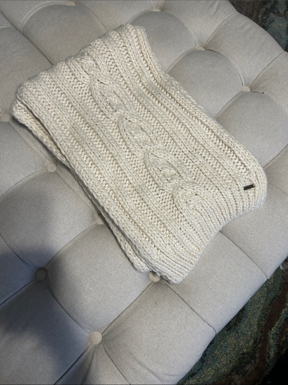 Hollister Cream Cable Knit Cowl Sweater
